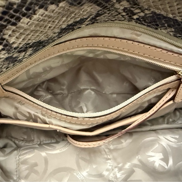 Michael Kors Tan Snake Print Tote Bag - Picture 9 of 16